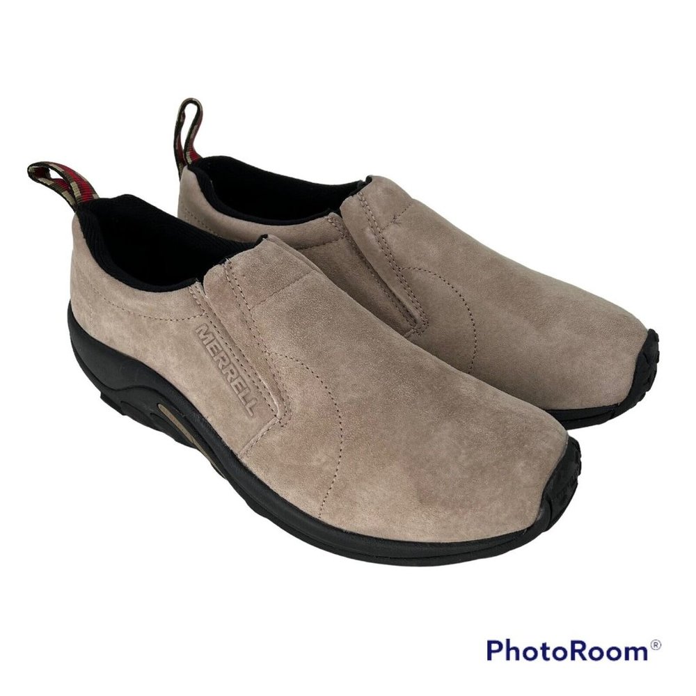 MERRELL JUNGLE MOC MENS Size 10M CLASSIC TAUPE SUEDE SLIP-ON TRAIL SHOE - Picture 1 of 11
